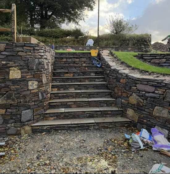 Stone landscaping by G Stanbury Building Services near Instow, Devon